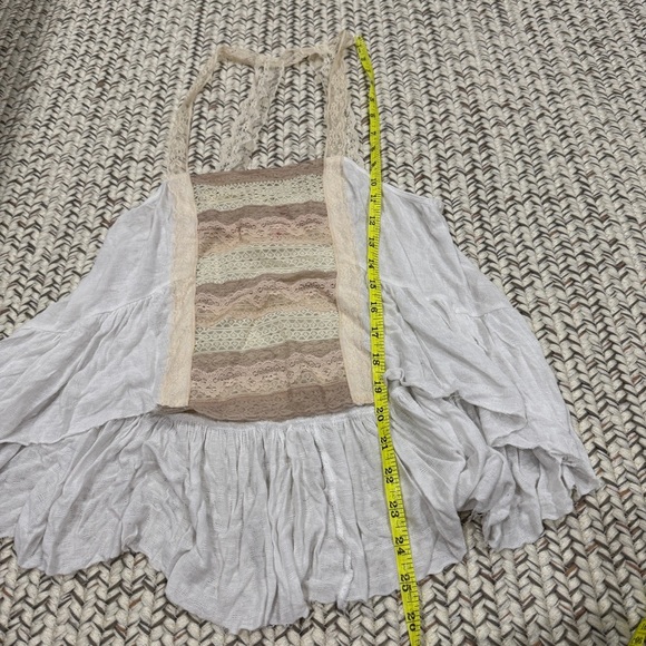 Free People White Lace Front Flowy Tank Top - Picture 10 of 10